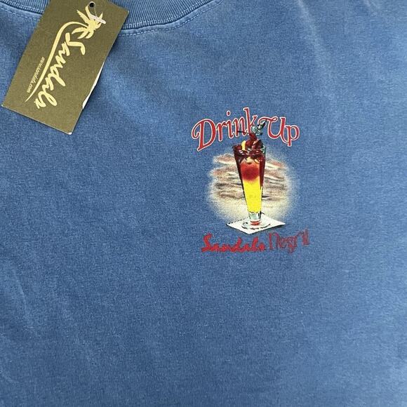Sandals Negril Jamaica It’s 5 O’Clock Somewhere Blue Tee Shirt LG NWT - Picture 8 of 9